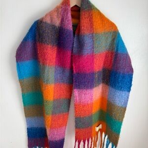 Colorful Plaid Wool Scarf